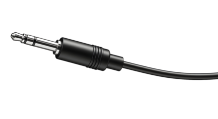 3d black audio jack cable with 35mm stereo plug  
