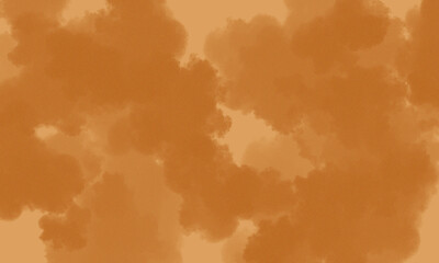 Diffuse cloudy texture in varying shades of orange creates an abstract background. The watercolor style and muted colors lend a soft, organic feel.