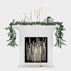 3d render Christmas decor gift boxes
