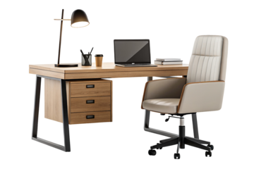 Modern home office setup with stylish furniture and elegant decor for perfect productivity focus