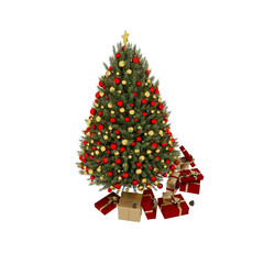 3d render Christmas decor gift boxes