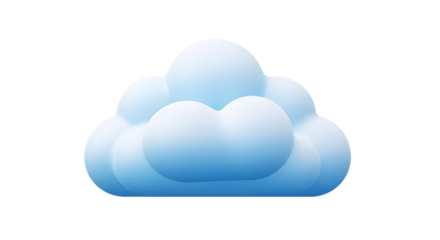 3d blue cloud icon isolated on white background