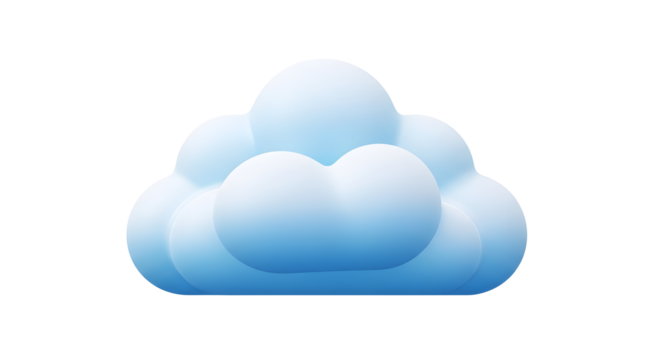 3d blue cloud icon isolated on white background  
