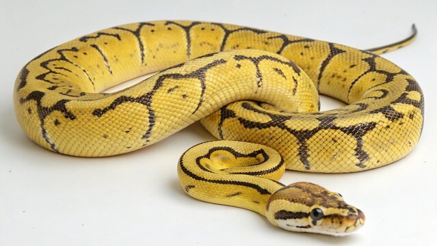 Lemon Blast Ball Python on studio background