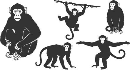 Monkey silhouettes