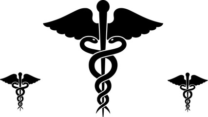 Caduceus symbol silhouette