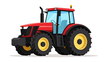 Red Farm Tractor Illustration.