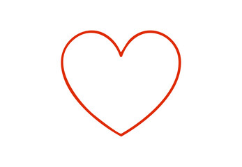 Outline Heart Icon – Transparent Love Symbol for Social Media and Design