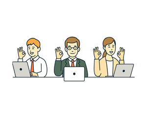 Simple Vector Illustration of Happy Businessperson