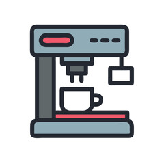 Coffee maker machine espresso cappuccino latte americana brew kitchen appliance vector graphic icon design