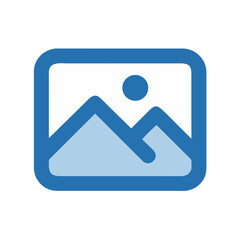 Blue landscape picture icon vector illustration design for nature and travel graphic design use