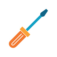 Flat head screwdriver tool vector illustration for diy projects home repair and maintenance tasks