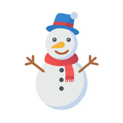 Cute snowman vector art illustration for christmas holiday season winter decoration and design element