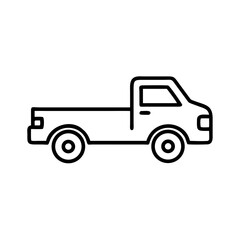 Isolated pickup truck vector drawing for transportation and delivery service icon or logo design needs