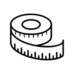 Measuring tape vector icon illustration for sewing tailoring and diy projects design asset