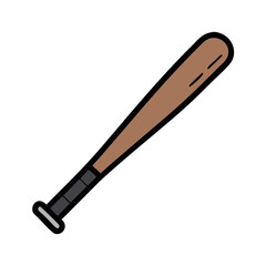 Isolated cartoon baseball bat vector illustration for sports equipment and game design element