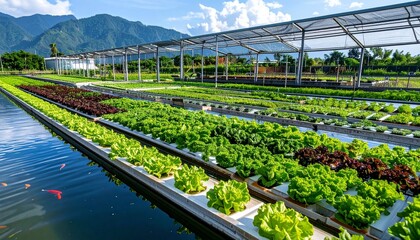 Aquaponics system combining fish farming hydroponic vegetable production sustainable closedloop agricultural innovation