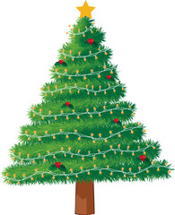 Christmas tree on transparent background