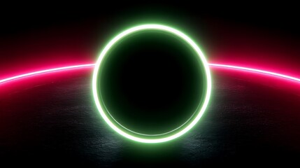 Hypnotic neon ring glowing modern futuristic style abstract high resolution background