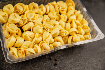 Ravioli raw filled homemade pasta filled raviolis tasty snack fresh delicious gourmet food background on the table rustic top view copy space vegetarian food