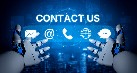 AI supports customer contact with smart UI icons for email, chat, phone, and message to streamline...