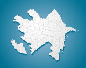 Creative map country Azerbaijan divided on regions