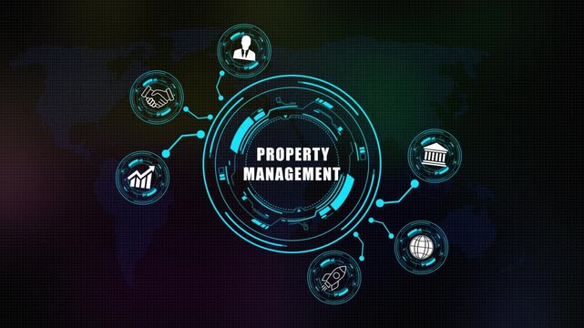 Futuristic Concept of project management with Digital Network and Global Connectivity on world map background .