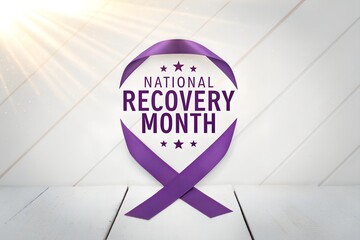 National Recovery Month is observed with a purple awareness ribbon, symbolizing hope, support, and healing for mental health and substance use disorders.

