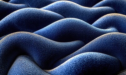 Abstract texture of undulating, dark blue waves