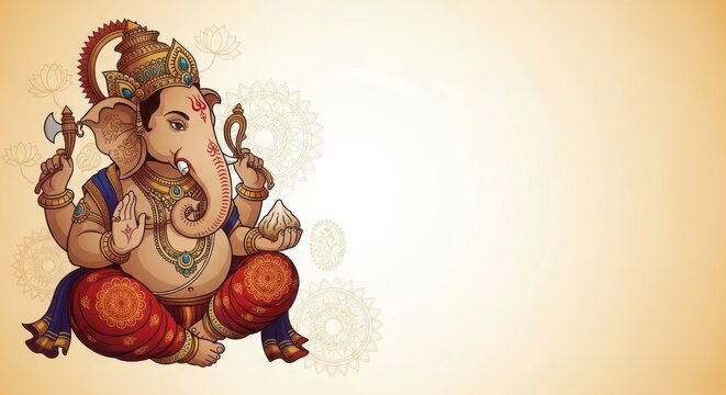 Ganesha, Lord of Beginnings, Holding Modak and Axe