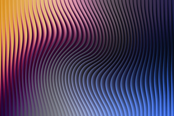 Abstract image featuring a wavy pattern with gradient colors from yellow to purple and blue tones