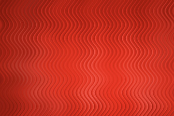 A vibrant red surface with a pattern of repeating vertical wavy lines creating a textured effect