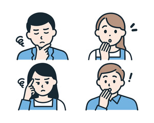 Thinking, Worried, Troubled Young Couple Icon