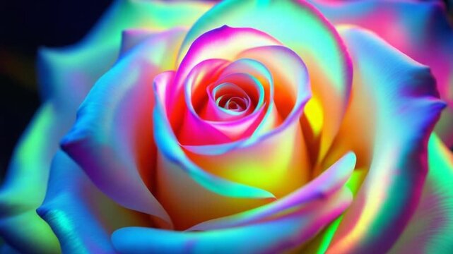 Rainbow rose close up