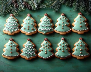Festive Christmas tree-shaped cookies (1)