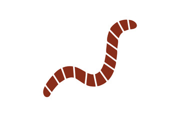 Naklejka premium cartoon cute worm or earthworm icon. Colorful worm with stripes sign for fishing