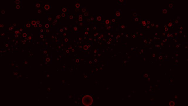 Glowing red  tech motion design with circle particles.