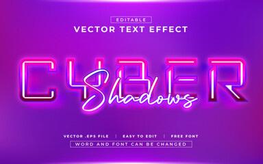 Cyber Shadows 3D editable text effect style