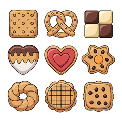 A whimsical collection of cartoon style cookies