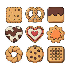 A whimsical collection of cartoon style cookies