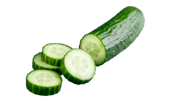 Fresh Cucumber Sliced into Rounds with Green Skin and Pale Flesh – High-Resolution Healthy Food Image