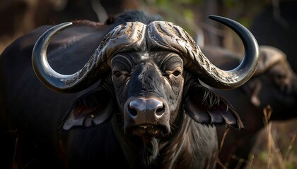 Cape Buffalo Portrait, Close-up, Savanna