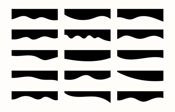 collection of dividers shape templates for header page or website design in various style and black color