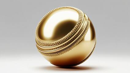 Gold cricket ball isolated on a white background