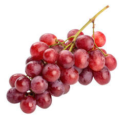 Fototapeta premium Bunch of Ripe Red Grapes on a Stem Isolated on Black Background fruit