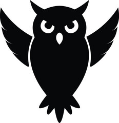 Obraz premium Stylized Owl Illustration with Open Wings and Focused Gaze