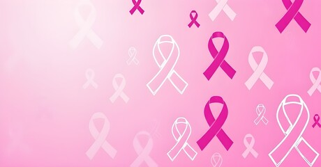 Seamless Pink Ribbon Pattern for Breast Cancer Awareness and Support
