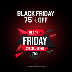 Black Friday Sale Template, Black Friday Discount Tag, Black Friday Banner, Black Friday Offer, Black Friday Coupon, Black Friday Voucher, Shopping Promotion, Clearance, Marketing Flyer, Vector Design