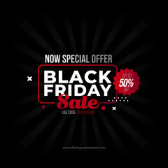 Black Friday Sale Template, Black Friday Discount Tag, Black Friday Banner, Black Friday Offer, Black Friday Coupon, Black Friday Voucher, Shopping Promotion, Clearance, Marketing Flyer, Vector Design