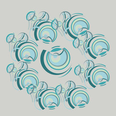 Flowing pattern of raindrops. Magical pattern of rings of raindrops on water. Abstract composition of geometric circles.	
